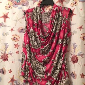 Sleeveless, floral, scoop-neck dress top